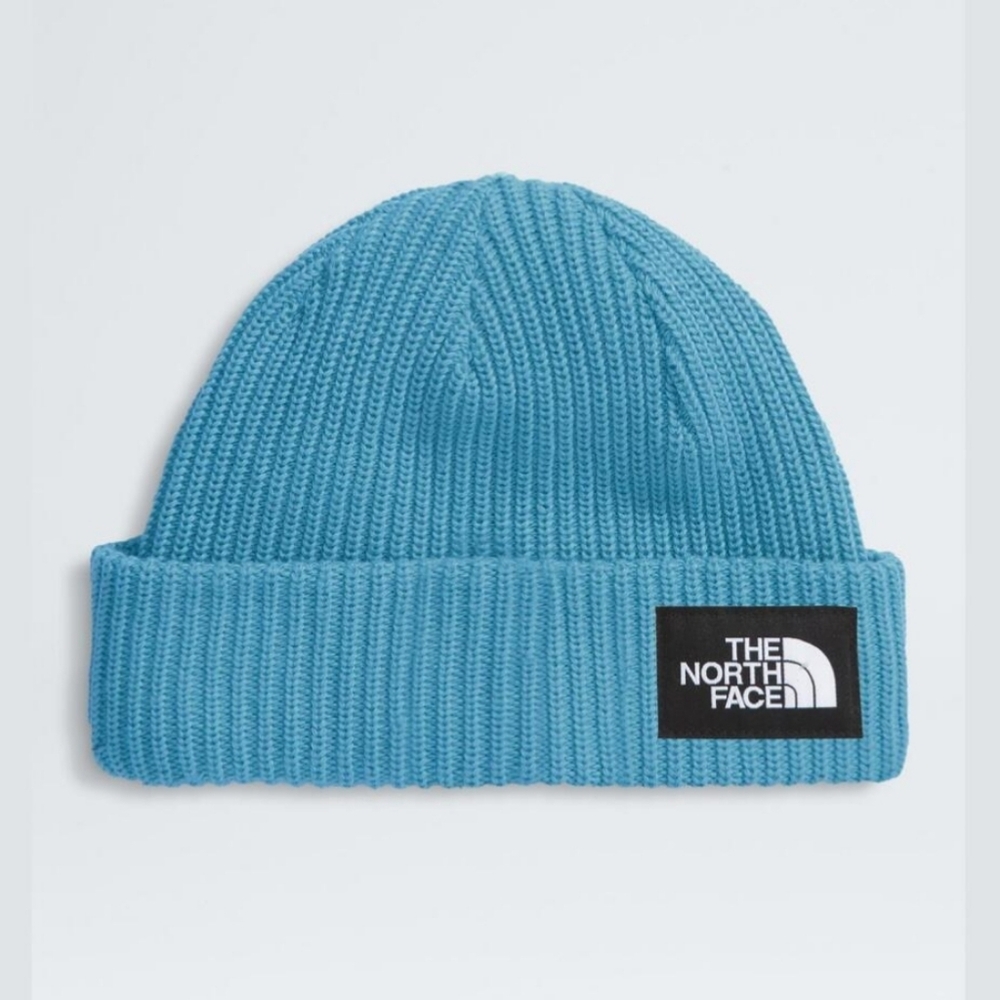 NEW! The North Face Salty Lined Teal Ribbed Beanie NWT